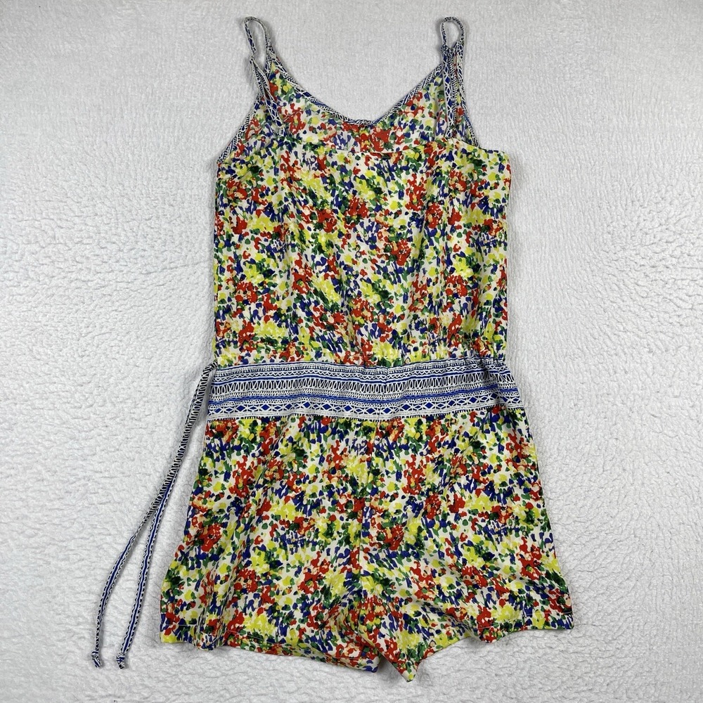 Cabi Romper Womens Small Multicolor Fiesta‎ Devon Floral Print Abstract Artsy